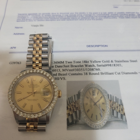 Rolex 36mm with diamond bazel - Picture 8 of 17